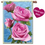 Pretty In Pink Rose House Flag