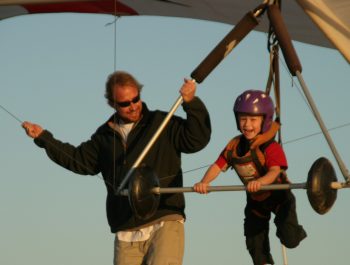 kids hang gliding
