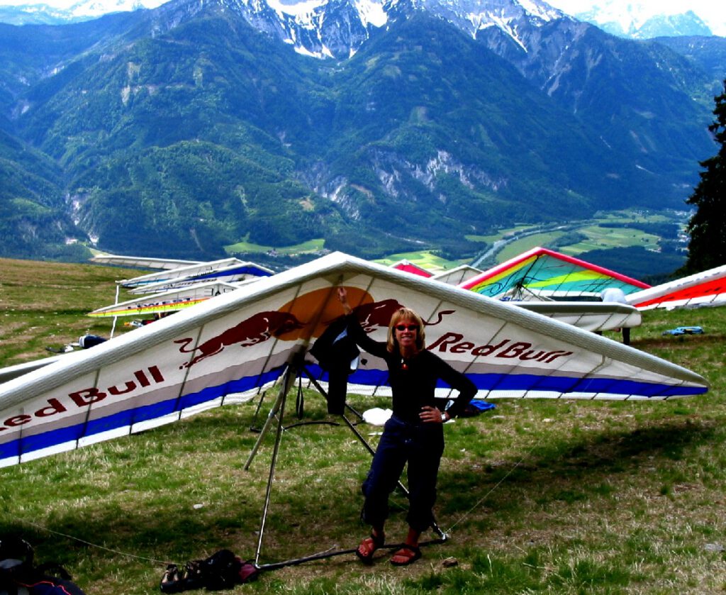 Kari Castle and her hang glider