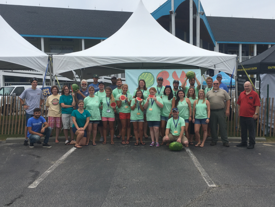 Employees and volunteers for the Kitty Hawk Kites Watermelon Festival