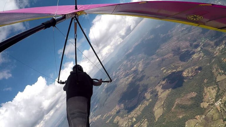 Sara flying in the clouds above Mexico