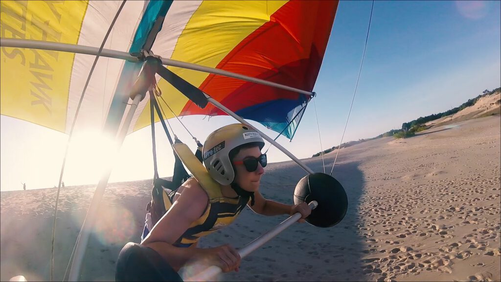 learning to hang glide at Jockey's Ridge