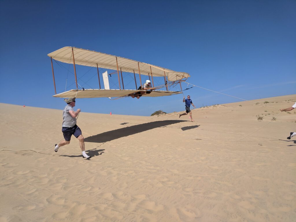 1902 Wright Glider replica in flight
