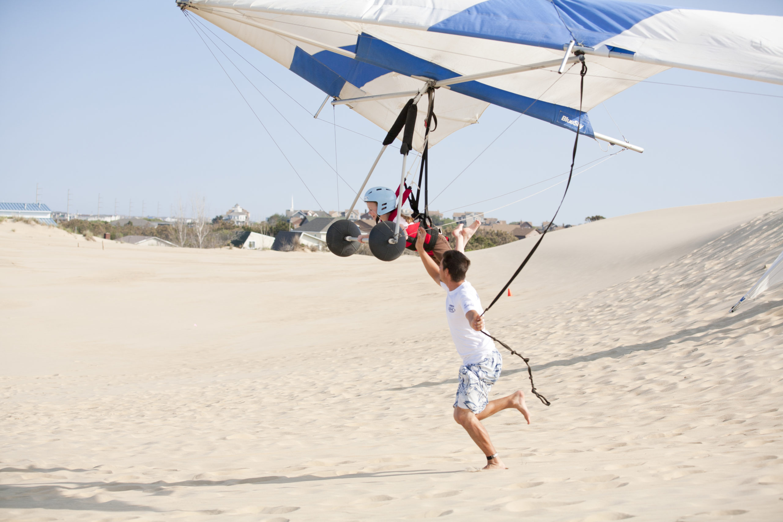 A kids hang gliding lesson
