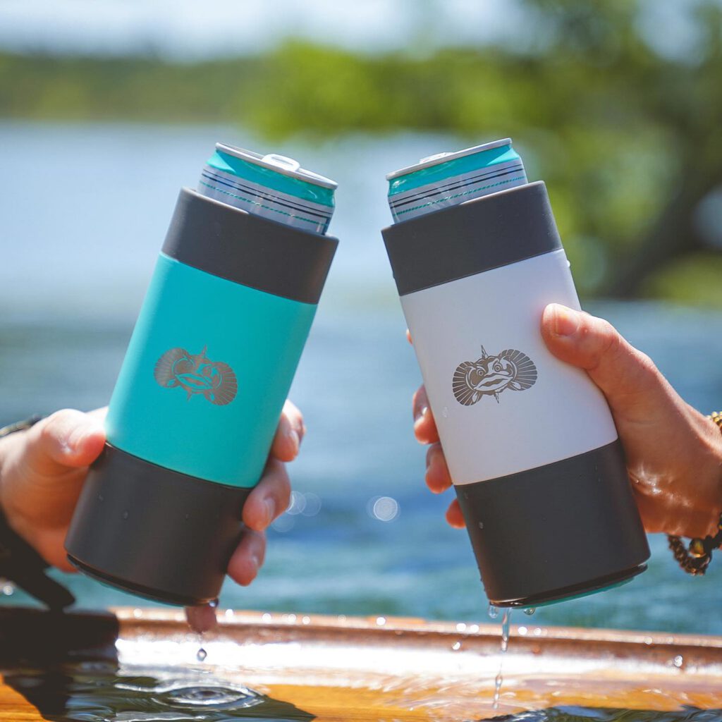 Toadfish insulated koozie with suction cup