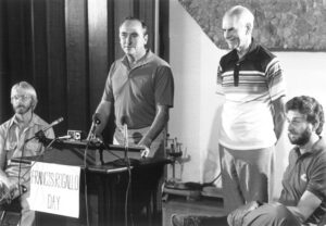 John Harris attends a meeting honoring Francis Rogallo